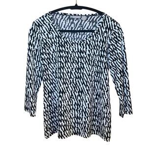 Chico's - Black and White Patterned Top - Size 0